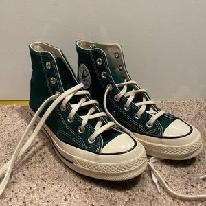 Dark Green High Top Converse